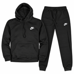 Мужской спортивный костюм Sportswear с начёсом - худи и штаны, чёрный m