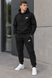 Мужской спортивный костюм Sportswear с начёсом - худи и штаны, чёрный m