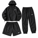 Мужской ветрозащитный комплект 3 в 1 Sportswear &mdash; ветровка, штаны и шорты, чёрный S